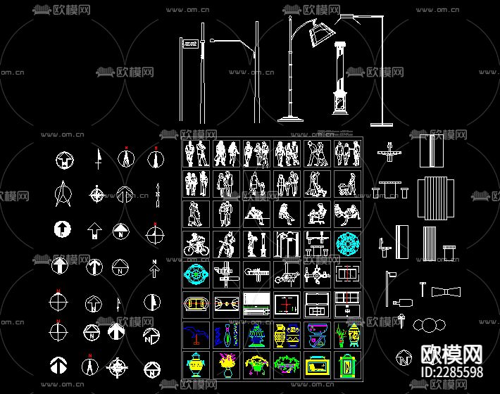 立面人和指北针节点大样下载