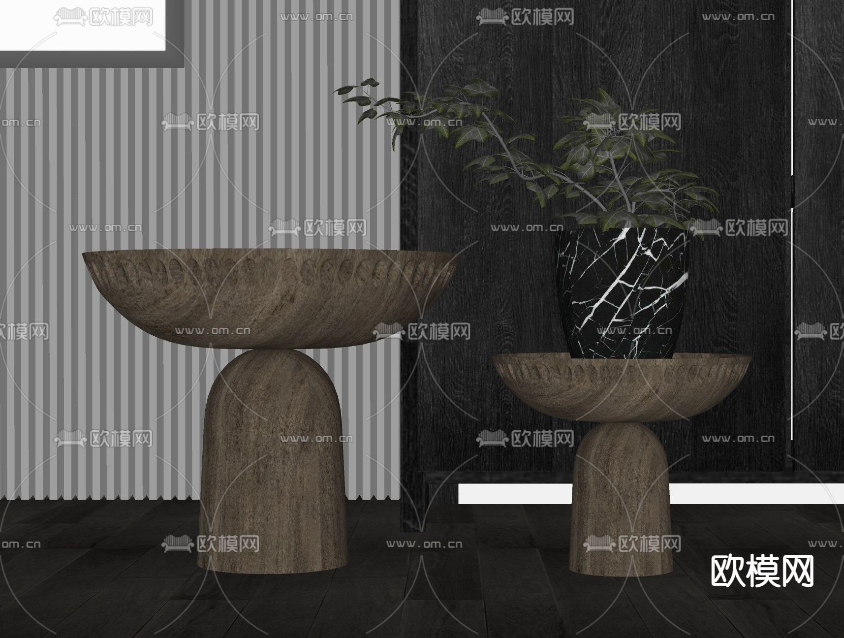 北欧边几角几su模型下载（渲染图2）