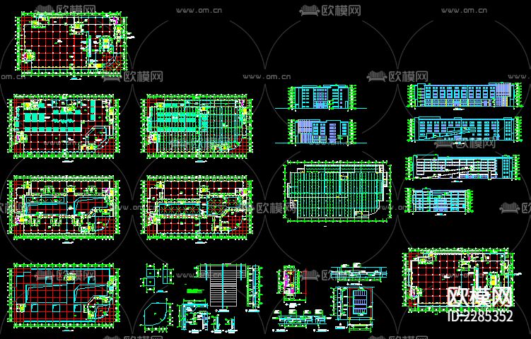 商业大厦建筑cad施工图-免费3dmax模型库-欧模网