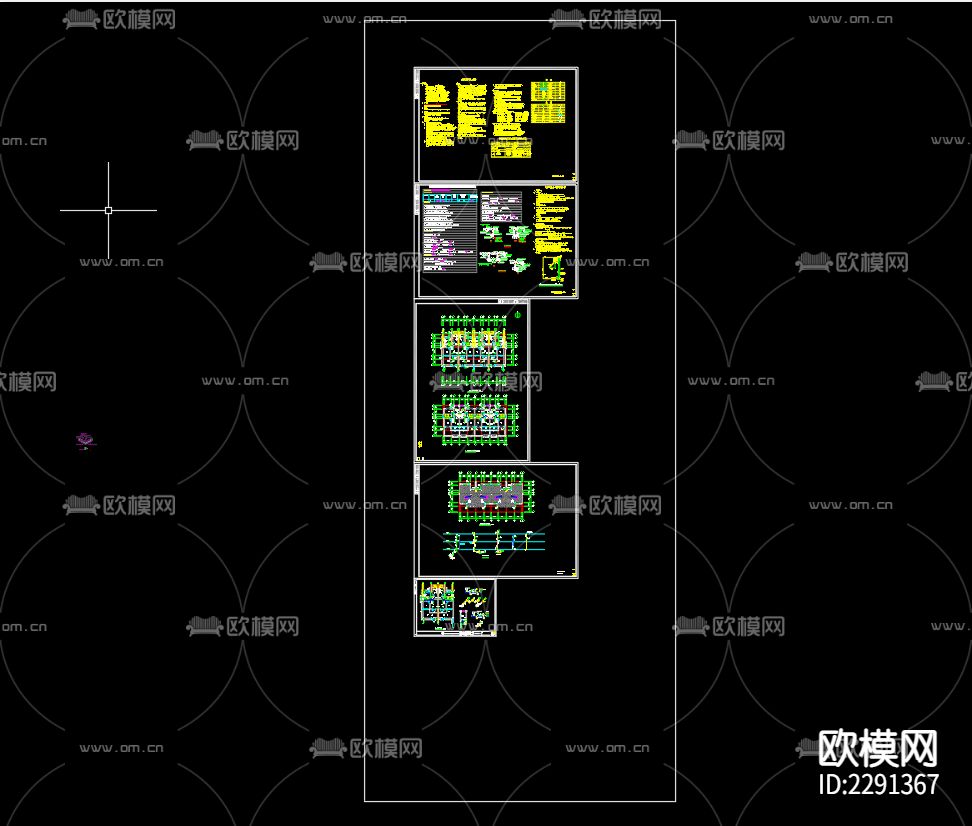 荆芋花乡小区改扩建工程6号楼给排水设计CAD施工图下载（渲染图1）