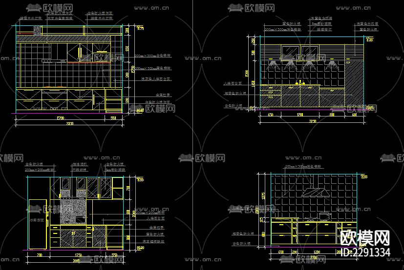 厨房CAD施工图下载（渲染图3）