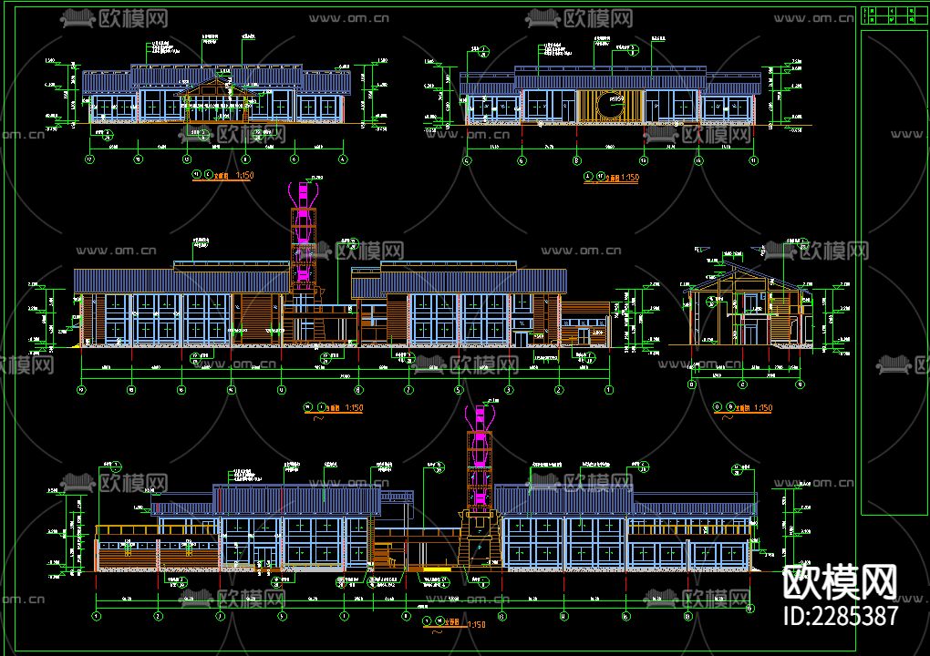 娱乐会所建筑外观cad施工图下载（渲染图1）