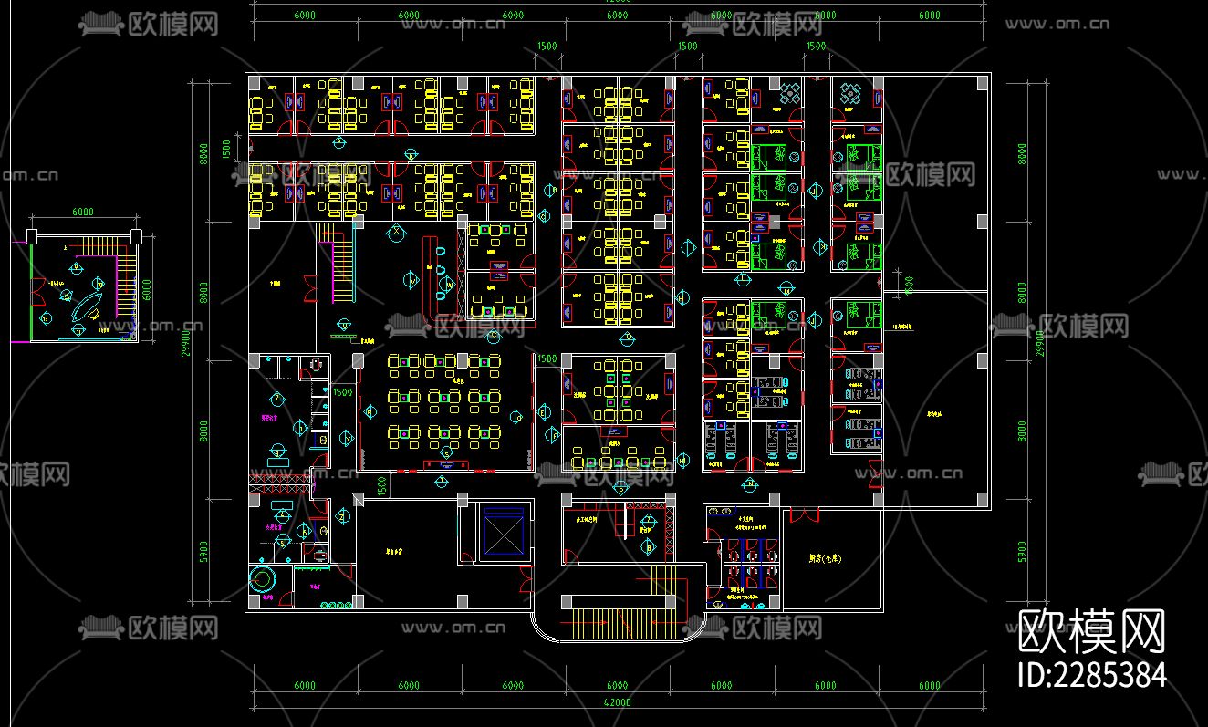 休闲中心全套cad施工图下载（渲染图1）