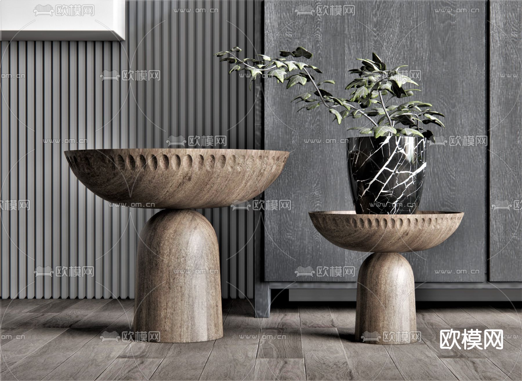 北欧边几角几su模型下载（渲染图1）