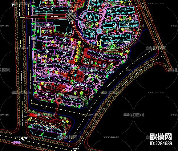 小区景观CAD施工图下载（渲染图3）