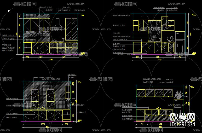 厨房CAD施工图下载（渲染图2）