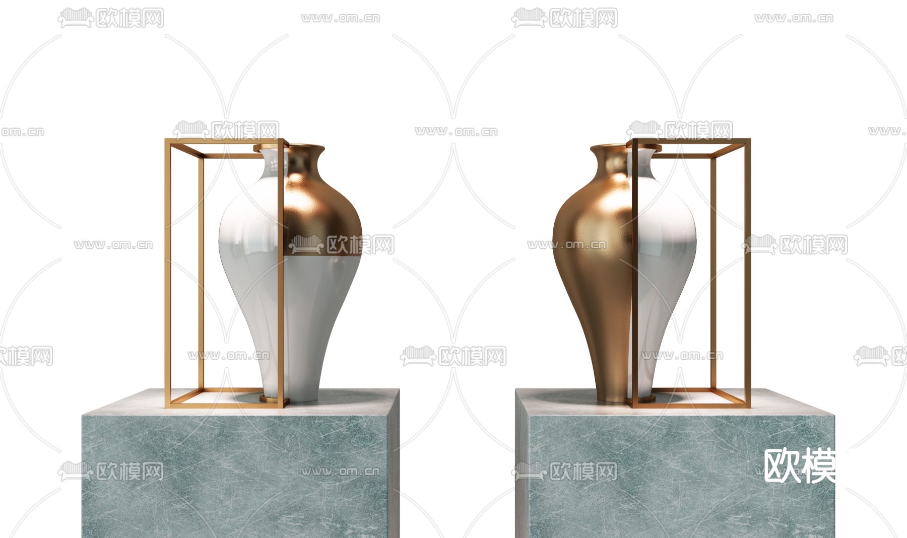 新中式金属花瓶 装饰瓶3d模型下载