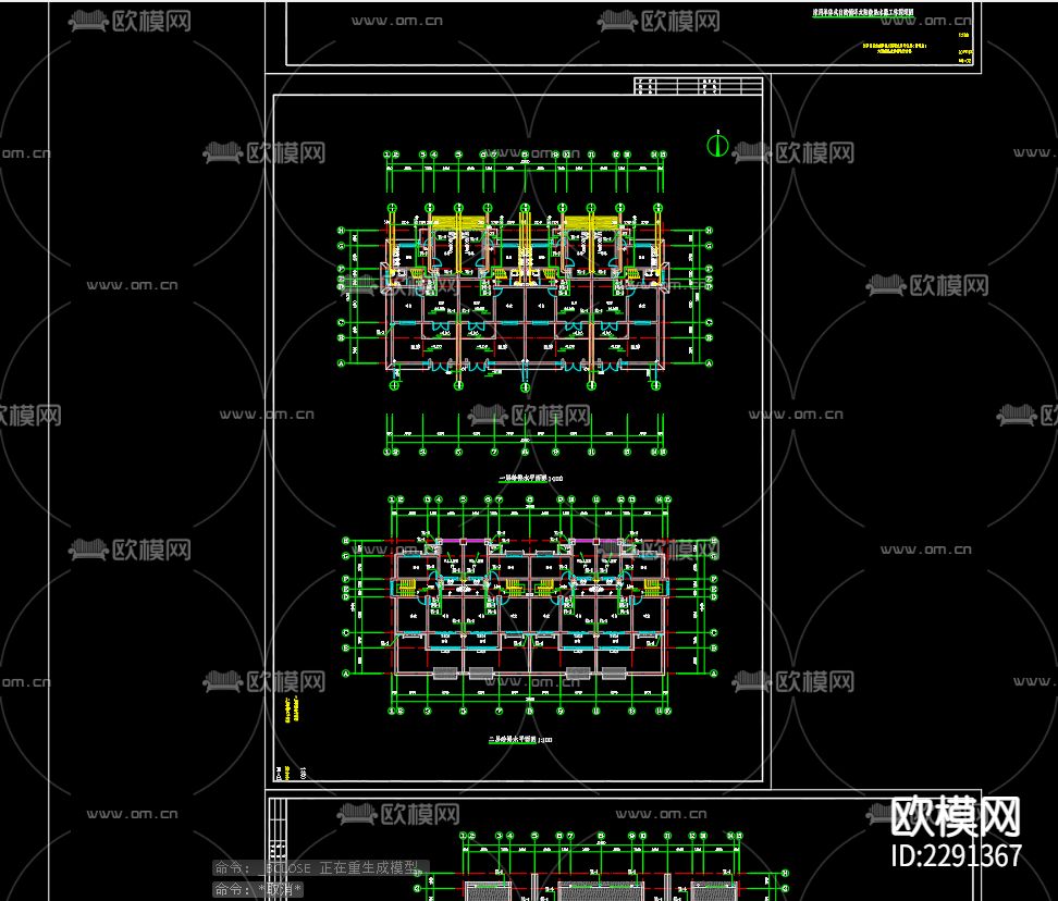 荆芋花乡小区改扩建工程6号楼给排水设计CAD施工图下载（渲染图3）