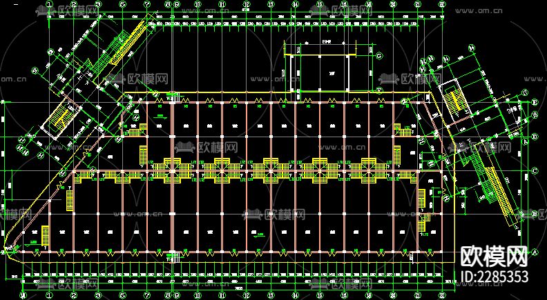 商业广场建筑外观平面规划cad施工图下载（渲染图3）