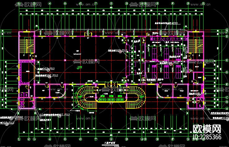 食堂平面规划cad施工图下载（渲染图5）