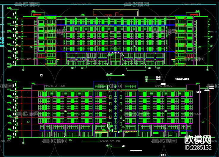 商业综合楼CAD施工图下载（渲染图2）