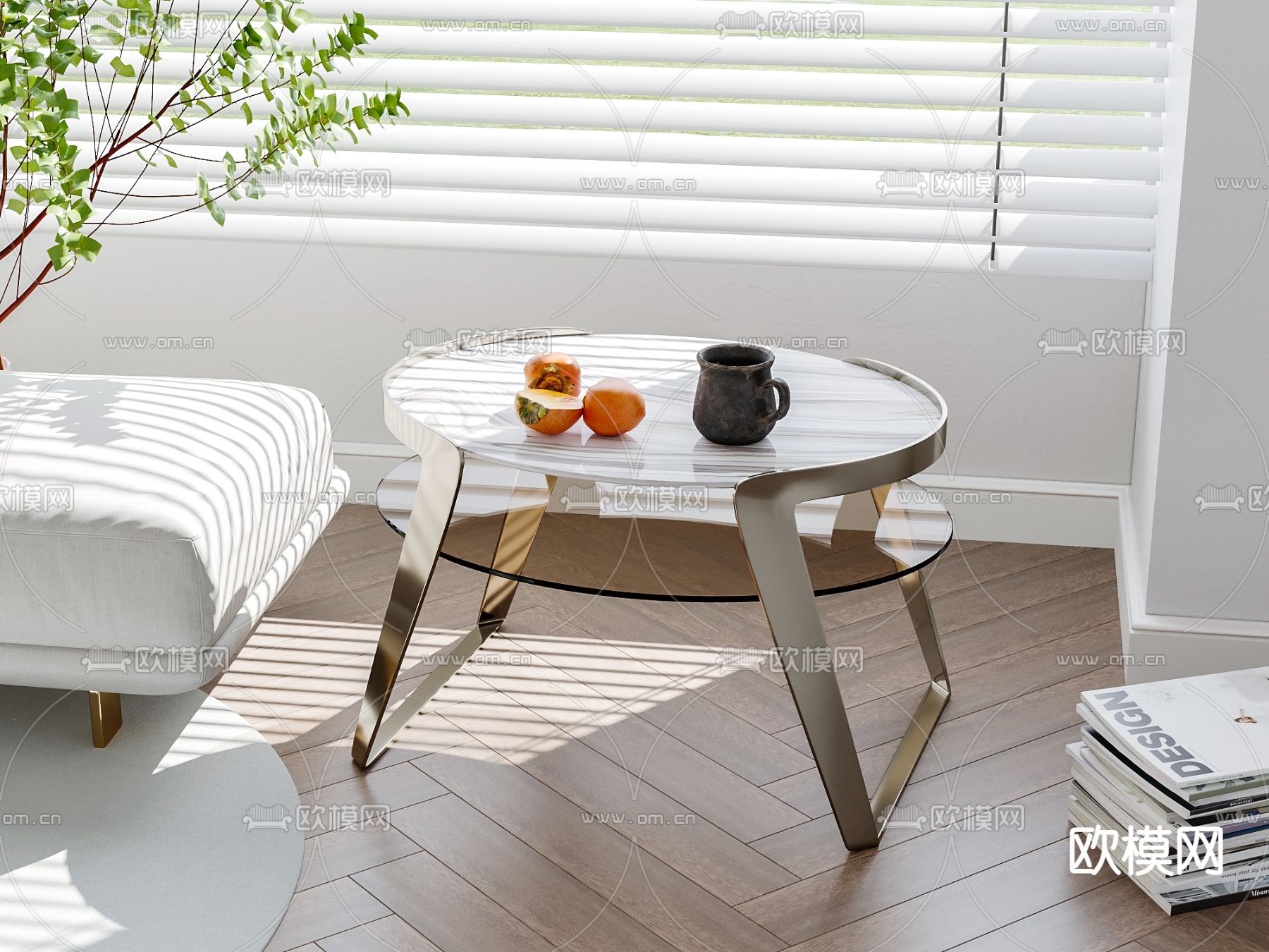 现代边几 角几 圆几3d模型下载