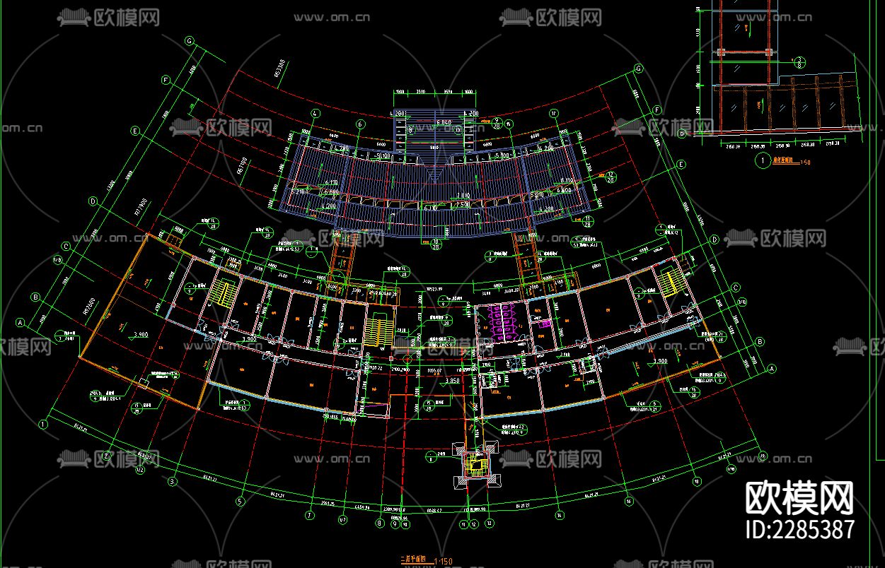 娱乐会所建筑外观cad施工图下载（渲染图3）