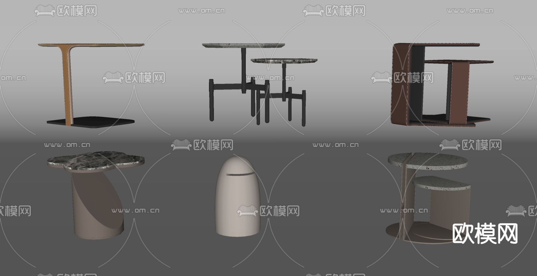 现代边几 角几su模型下载（渲染图2）