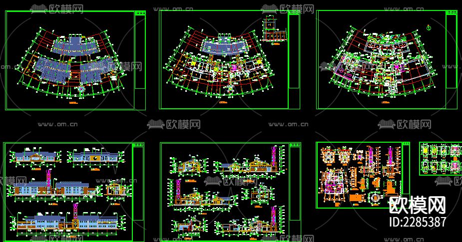 娱乐会所建筑外观cad施工图下载（渲染图4）