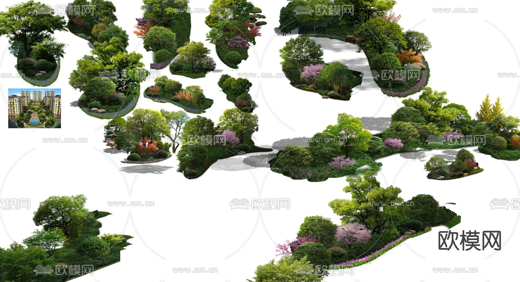 现代绿植灌木丛psd下载