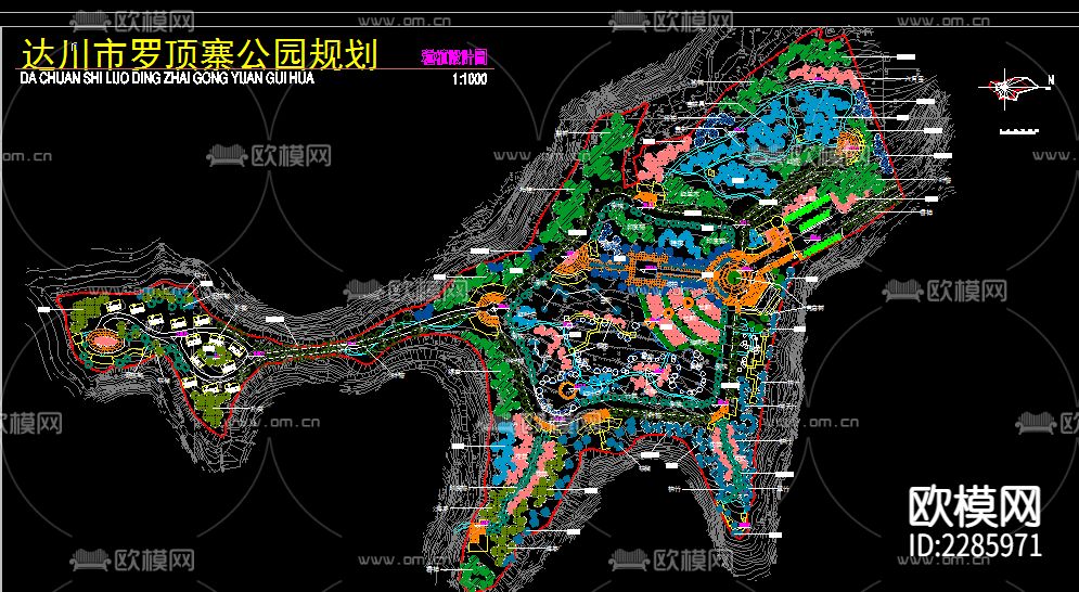 公园平面规划cad施工图下载