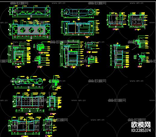 四种服务台cad施工图下载（渲染图1）
