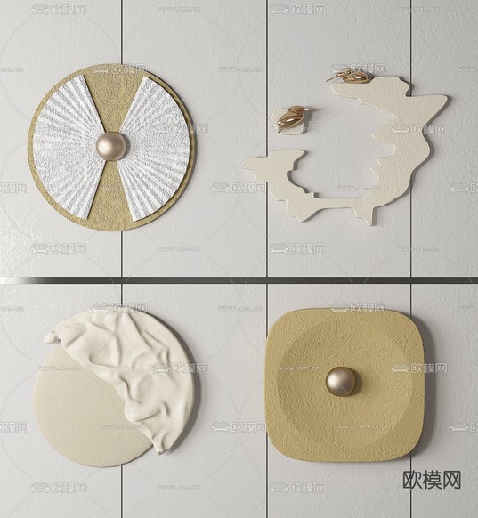 现代立体墙饰挂件3d模型下载