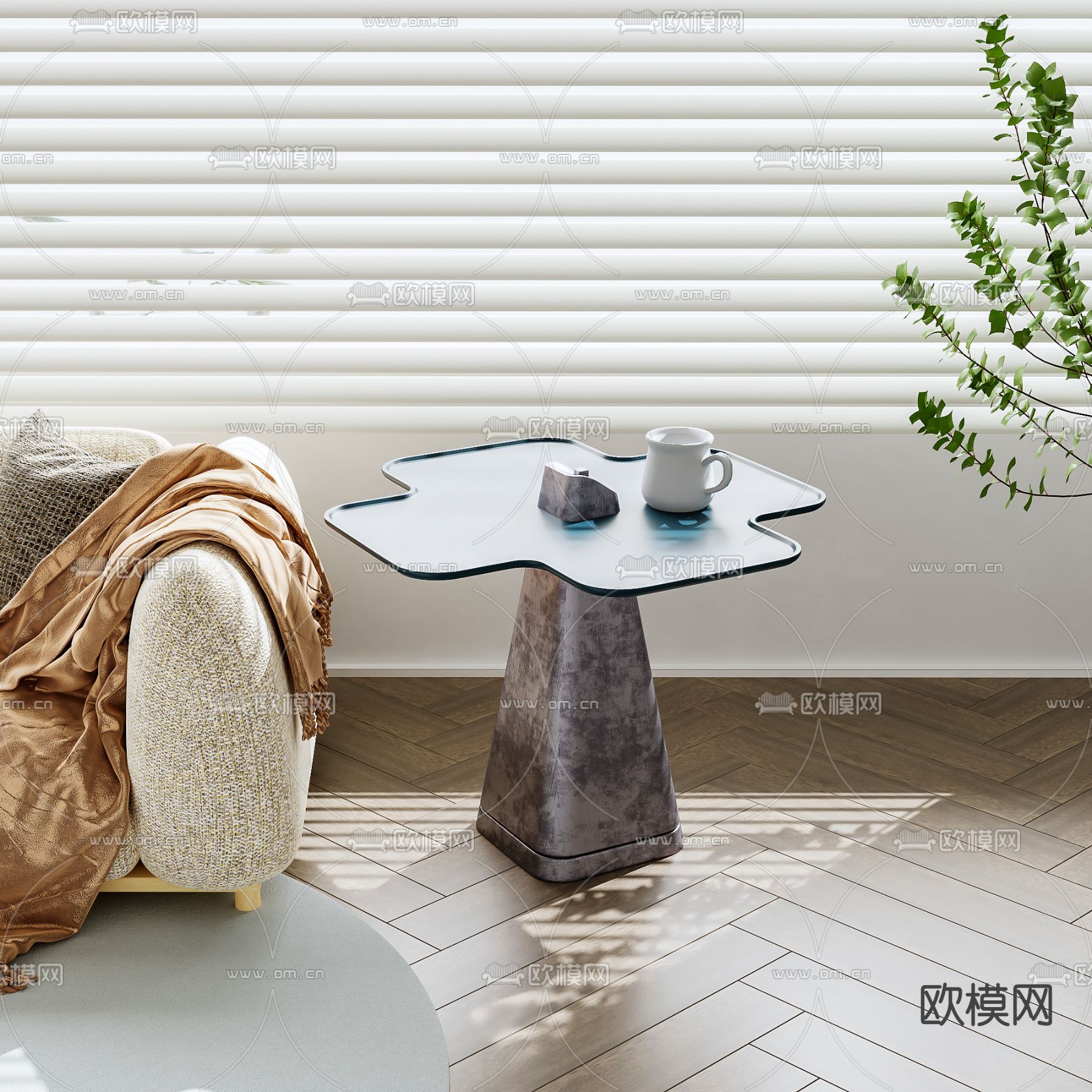 现代边几 角几3d模型下载