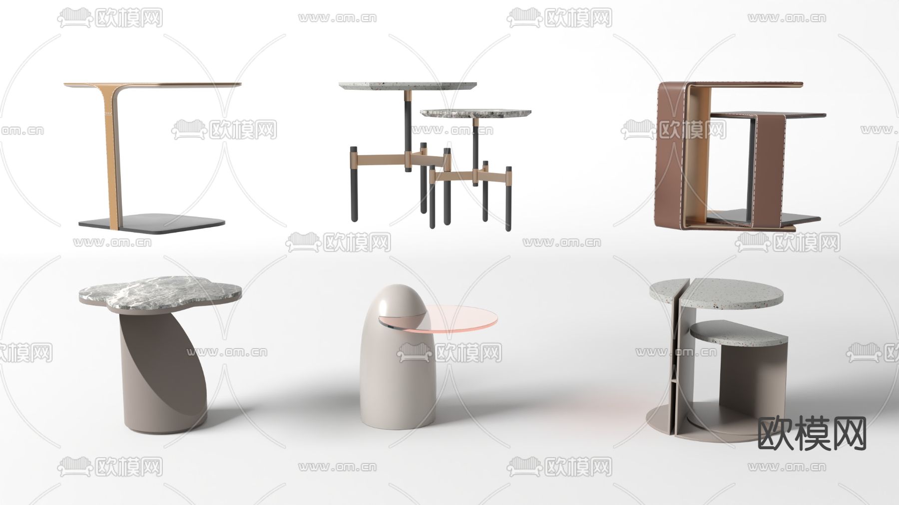 现代边几 角几su模型下载（渲染图1）