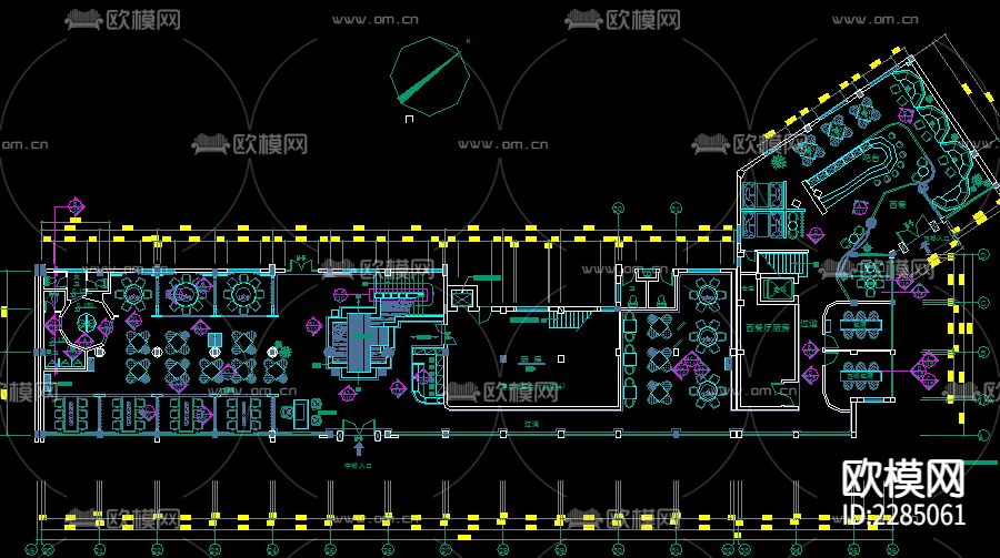 中式餐厅CAD施工图下载（渲染图3）