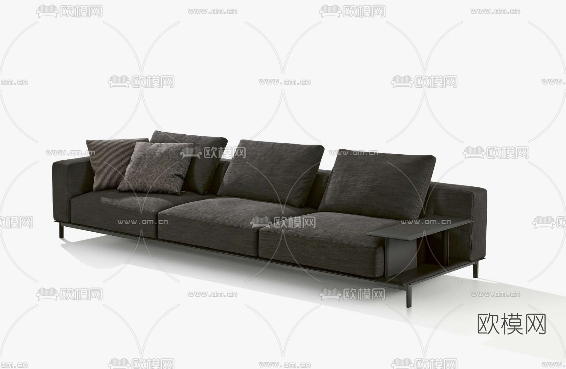 poliform 黑色多人沙发3d模型下载