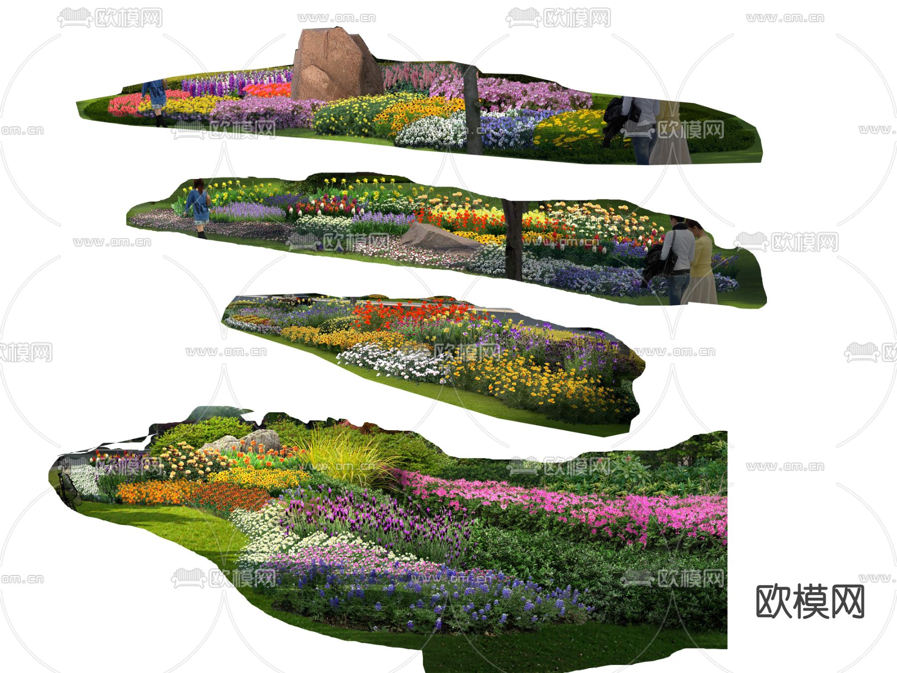 现代植物堆花镜psd下载