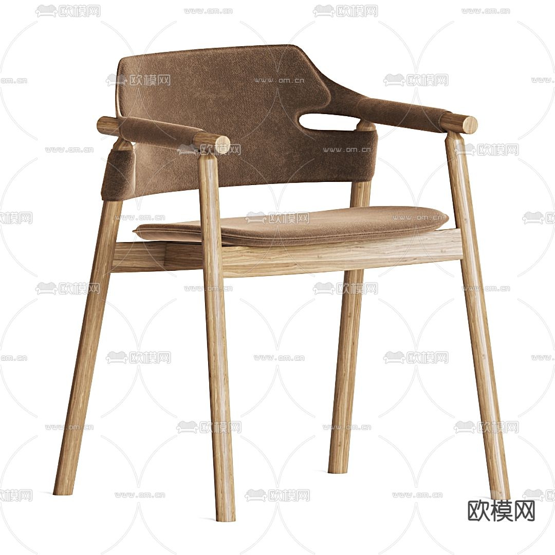 侘寂扶手椅 休闲椅子3d模型下载