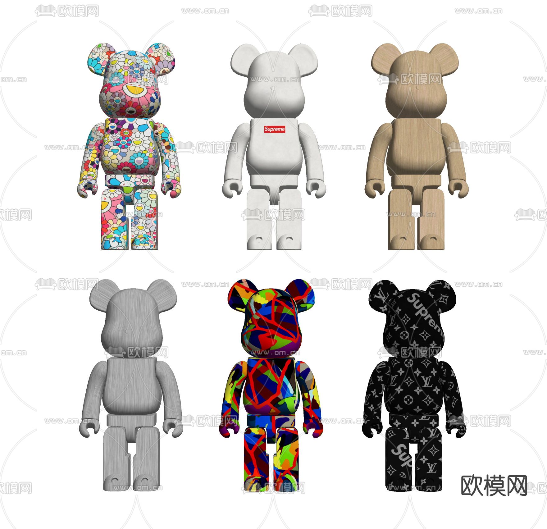 现代暴力熊公仔摆件su模型下载（渲染图2）