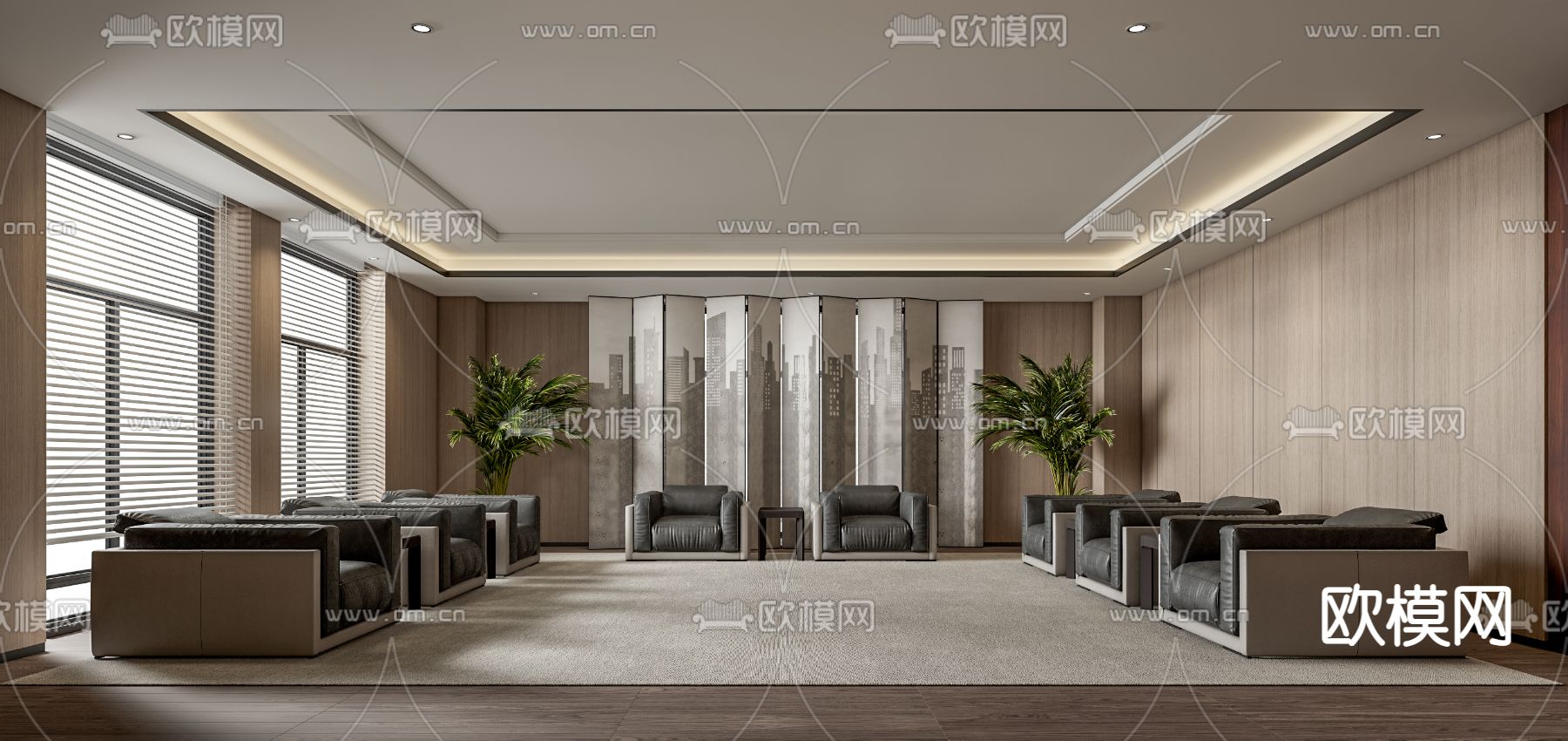 现代贵宾接待室 会客厅su模型下载_ID12123256_sketchup模型下载-欧模网