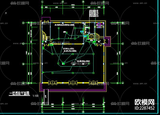 宾馆酒店电气CAD施工图下载（渲染图2）