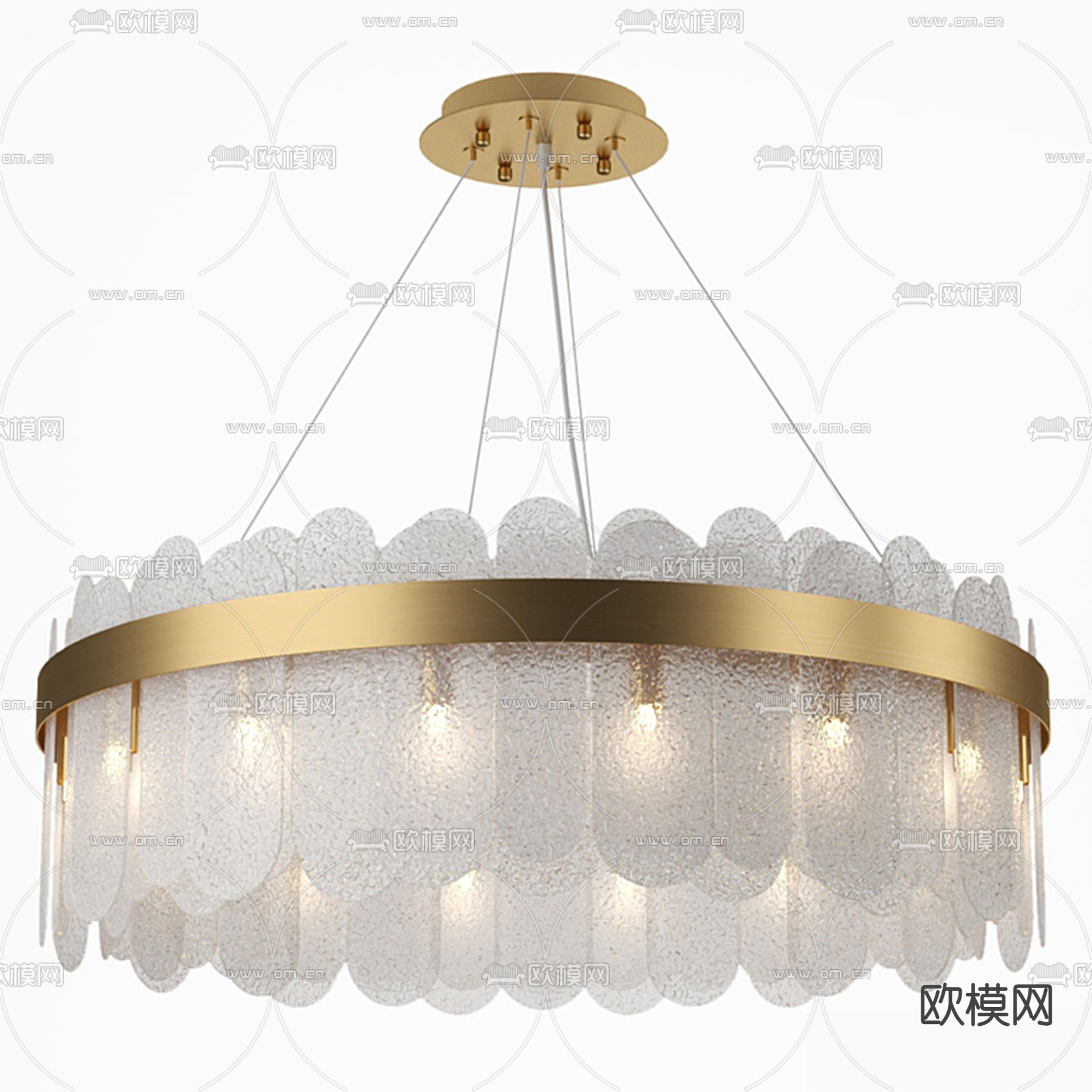 现代轻奢水晶片吊灯3d模型下载