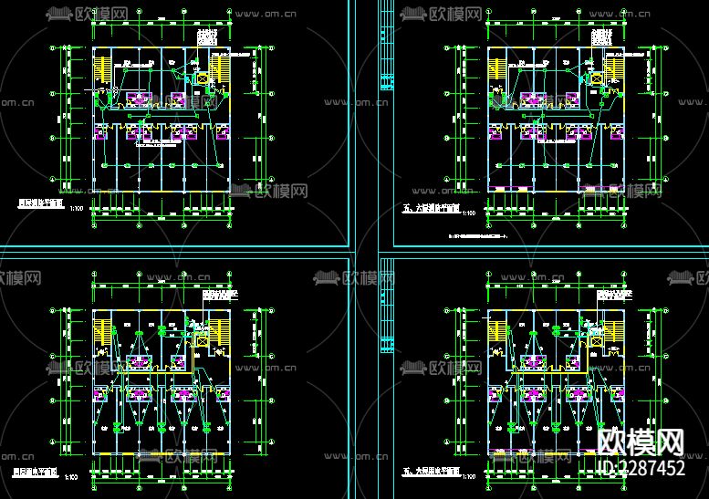 宾馆酒店电气CAD施工图下载（渲染图3）