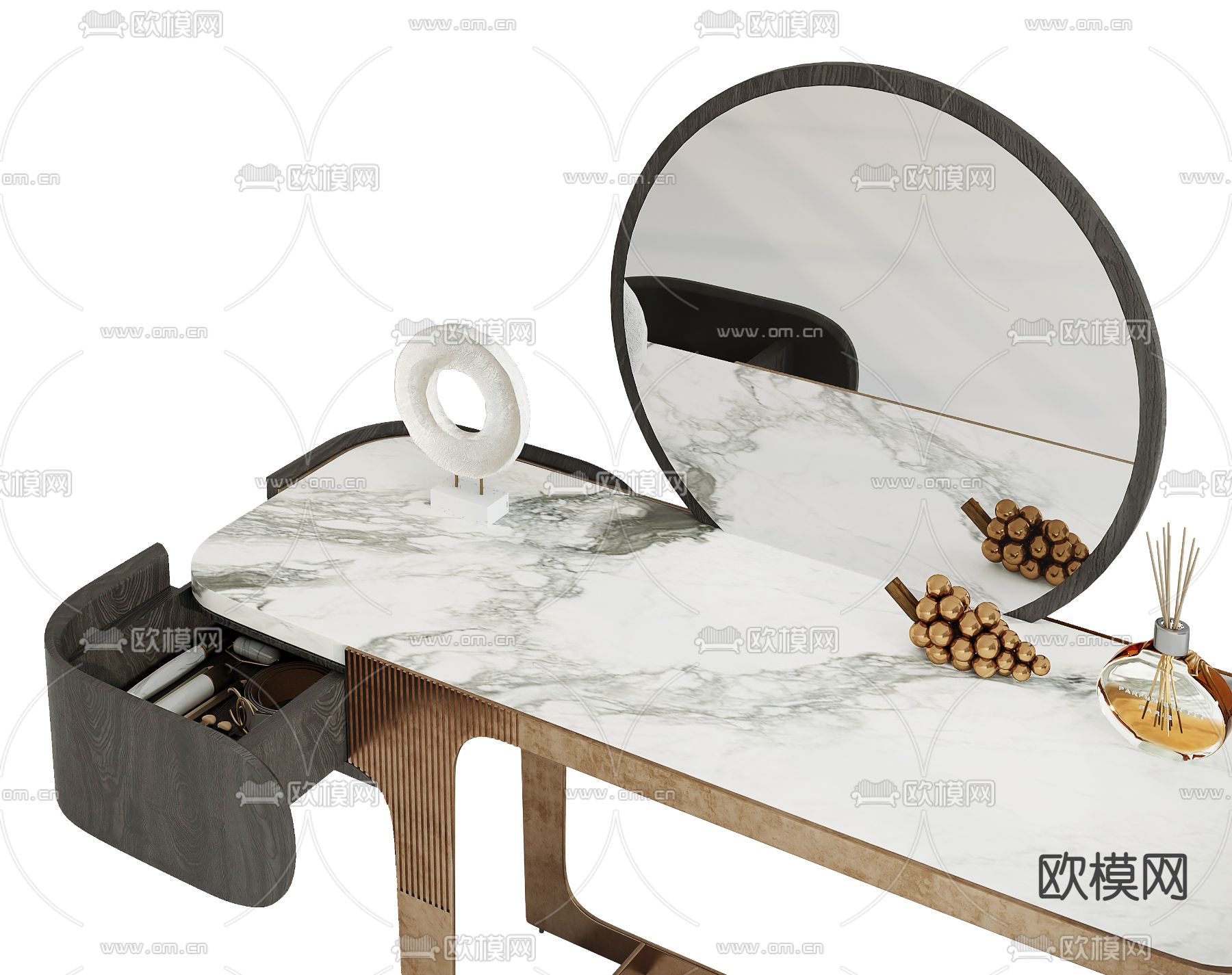 意大利ENNE 梳妆台 化妆台3d模型下载（渲染图4）