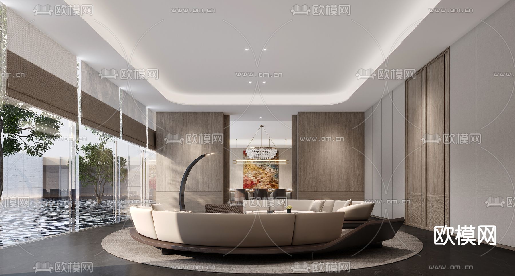 酒店中餐厅包房 包间 包厢3d模型下载