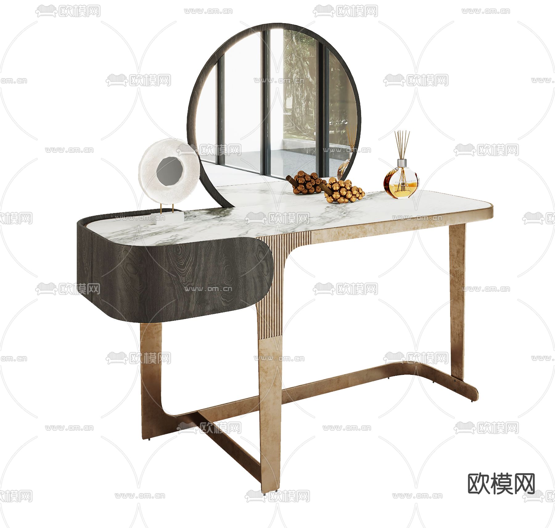 意大利ENNE 梳妆台 化妆台3d模型下载（渲染图3）