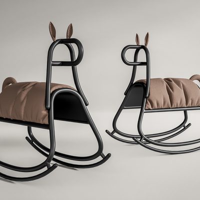 现代木马凳 儿童摇椅su模型