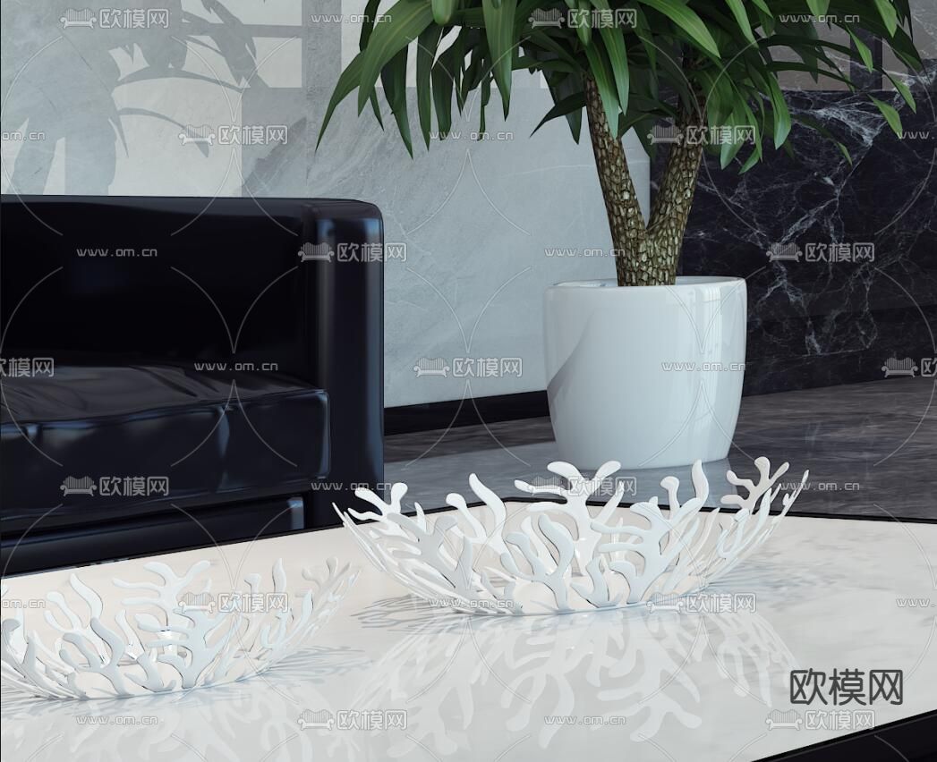 现代商务大堂 写字楼大厅免费3d模型下载（渲染图3）