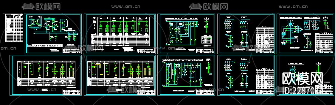 10kv变电室二次系统CAD施工图下载（渲染图5）