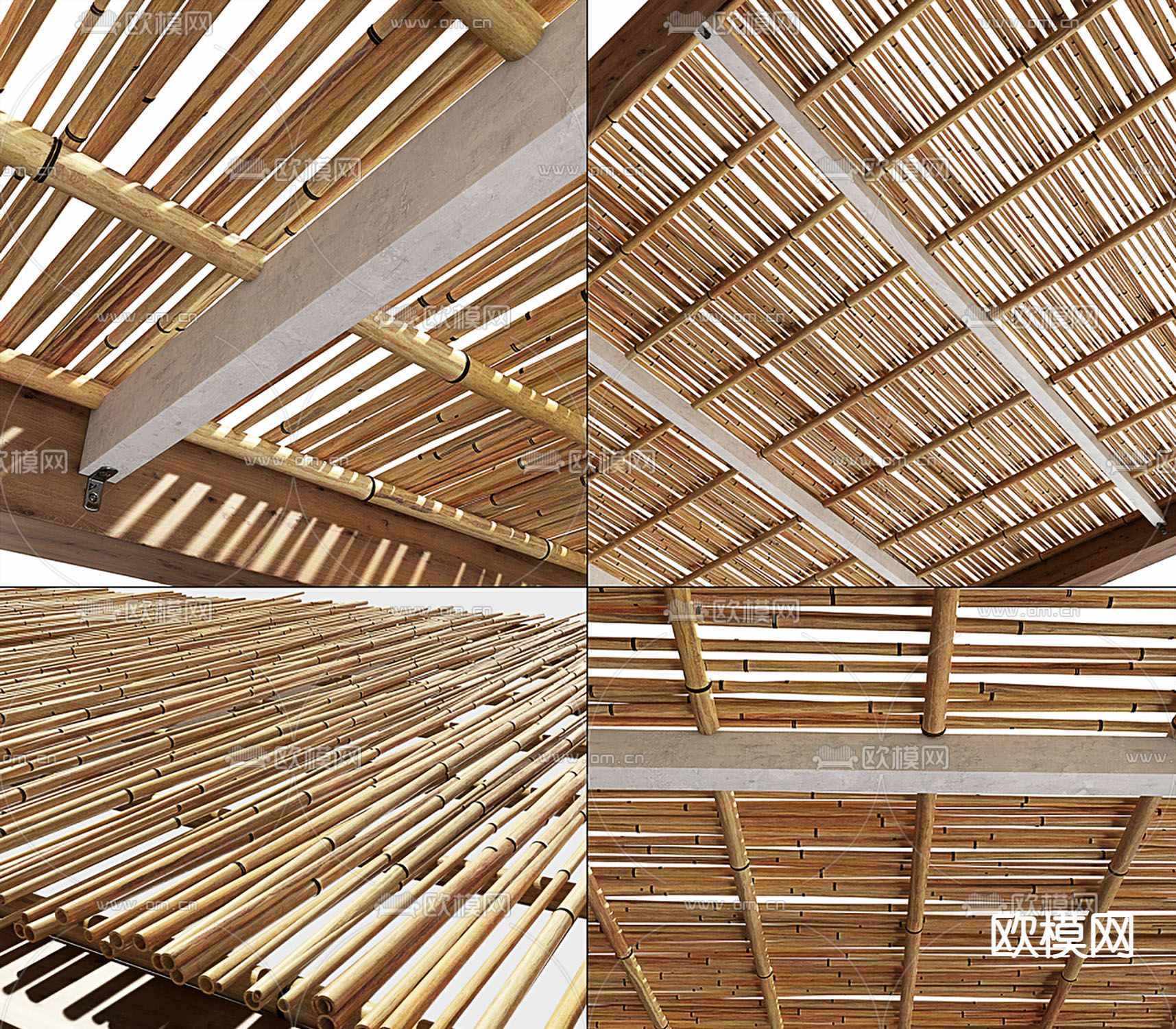 自然风竹子 竹竿 竹排3d模型下载（渲染图2）