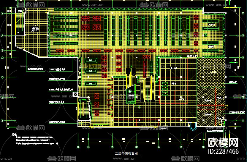 超市装饰电气消防设计CAD施工图下载（渲染图2）