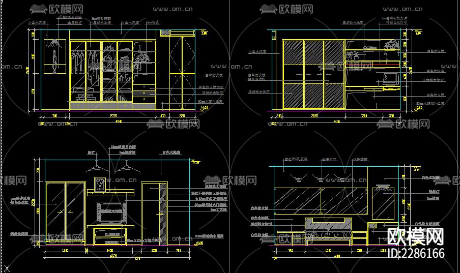 主臥室裝修圖集cad施工圖下載（渲染圖4）