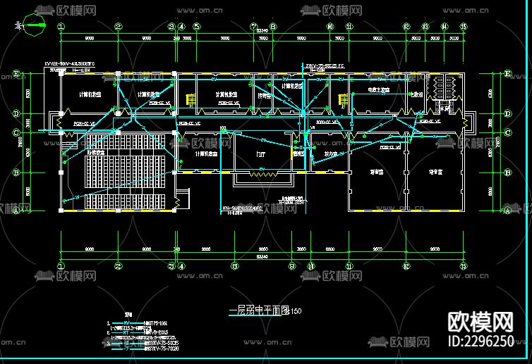 中学教学楼电气CAD施工图下载（渲染图2）