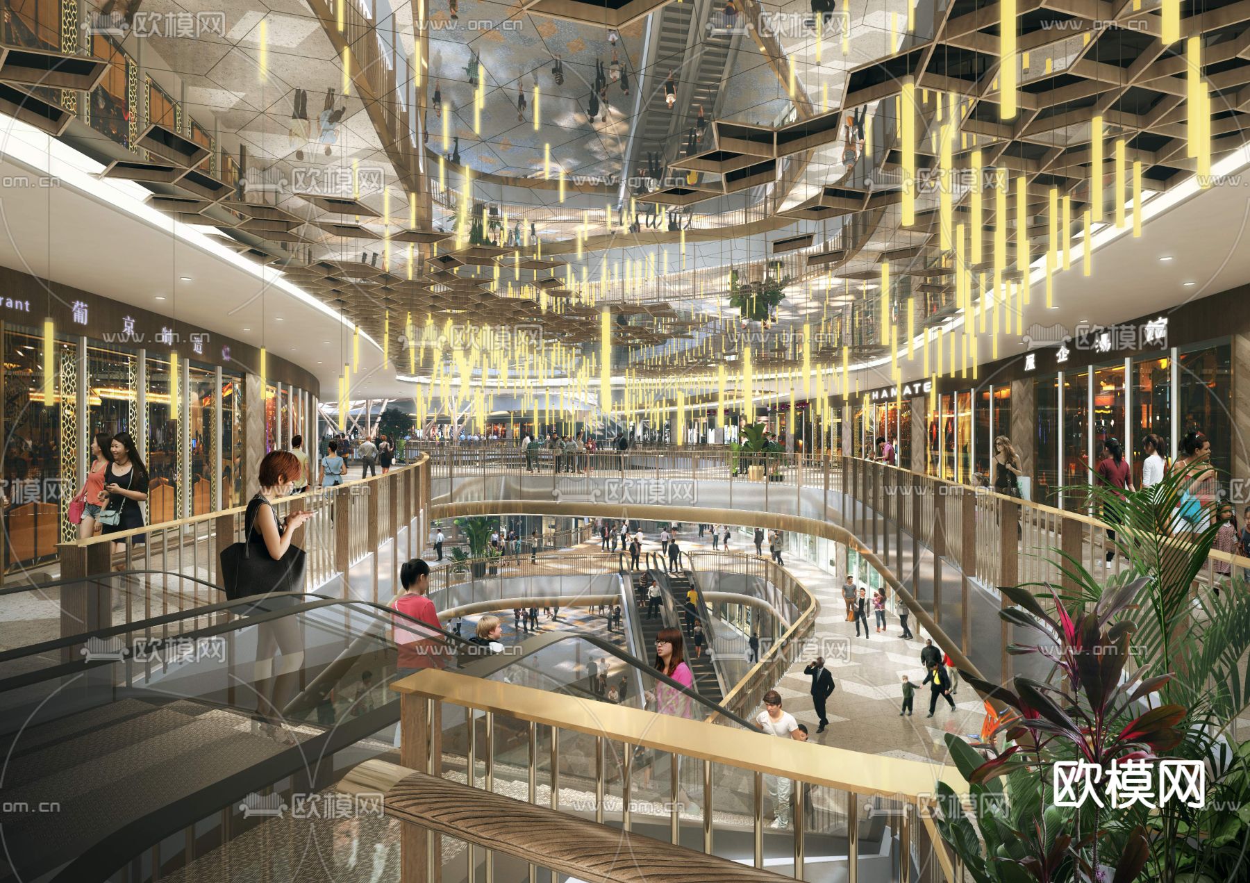 现代商场超市 商城3d模型下载