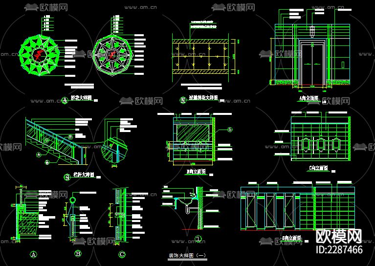 超市装饰电气消防设计CAD施工图下载（渲染图6）