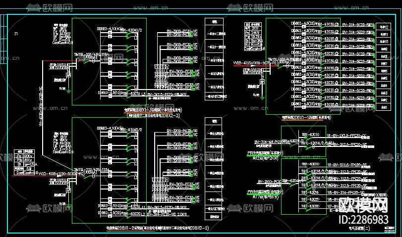 某小高层商住楼电气CAD施工图下载（渲染图3）