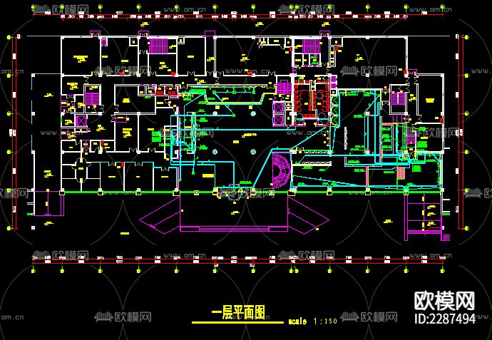 五星级酒店电气CAD施工图下载（渲染图2）