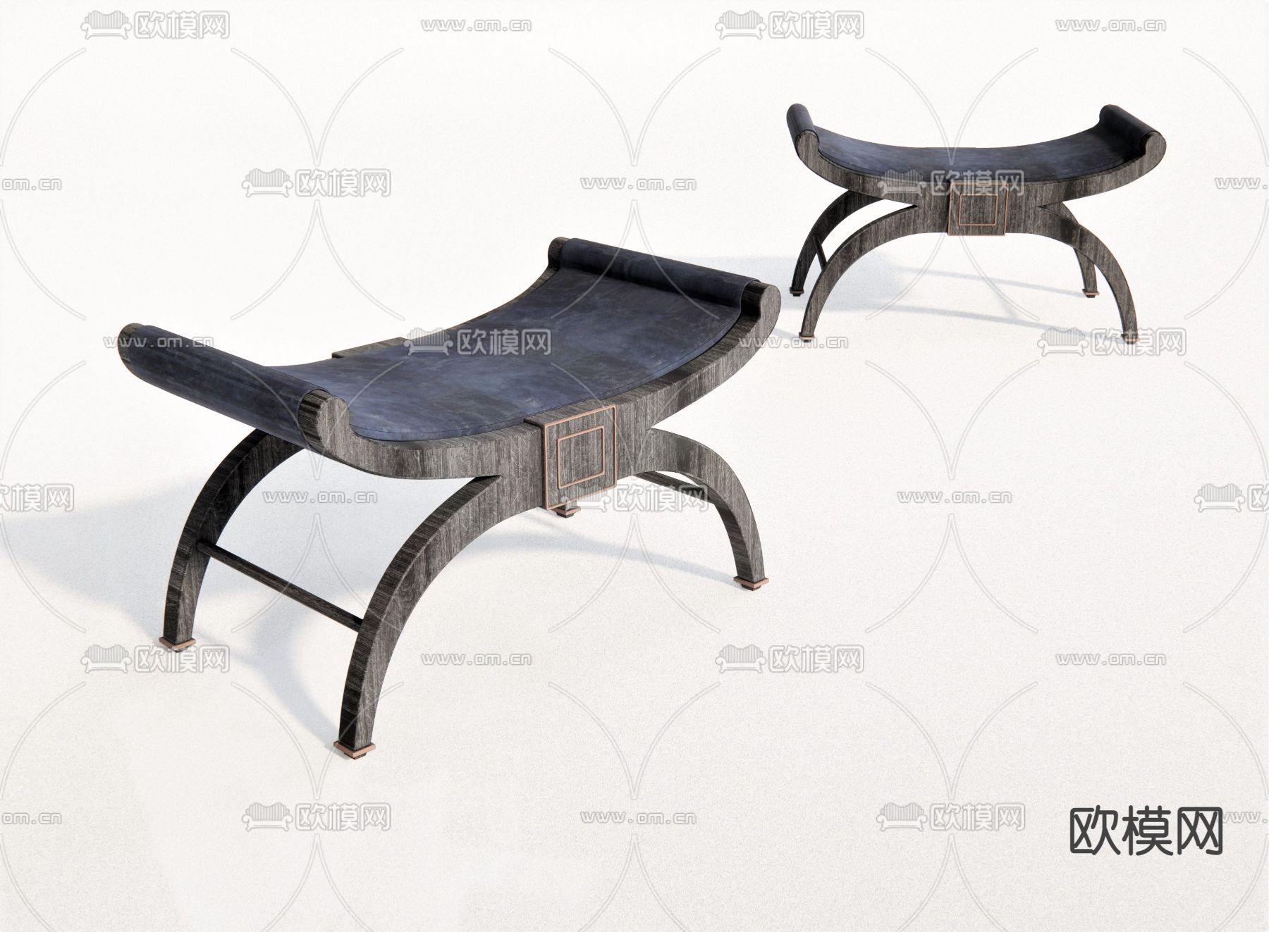 新中式凳子 蝴蝶凳su模型下载（渲染图1）