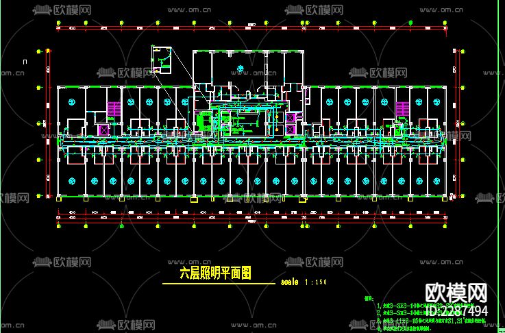 五星级酒店电气CAD施工图下载（渲染图7）